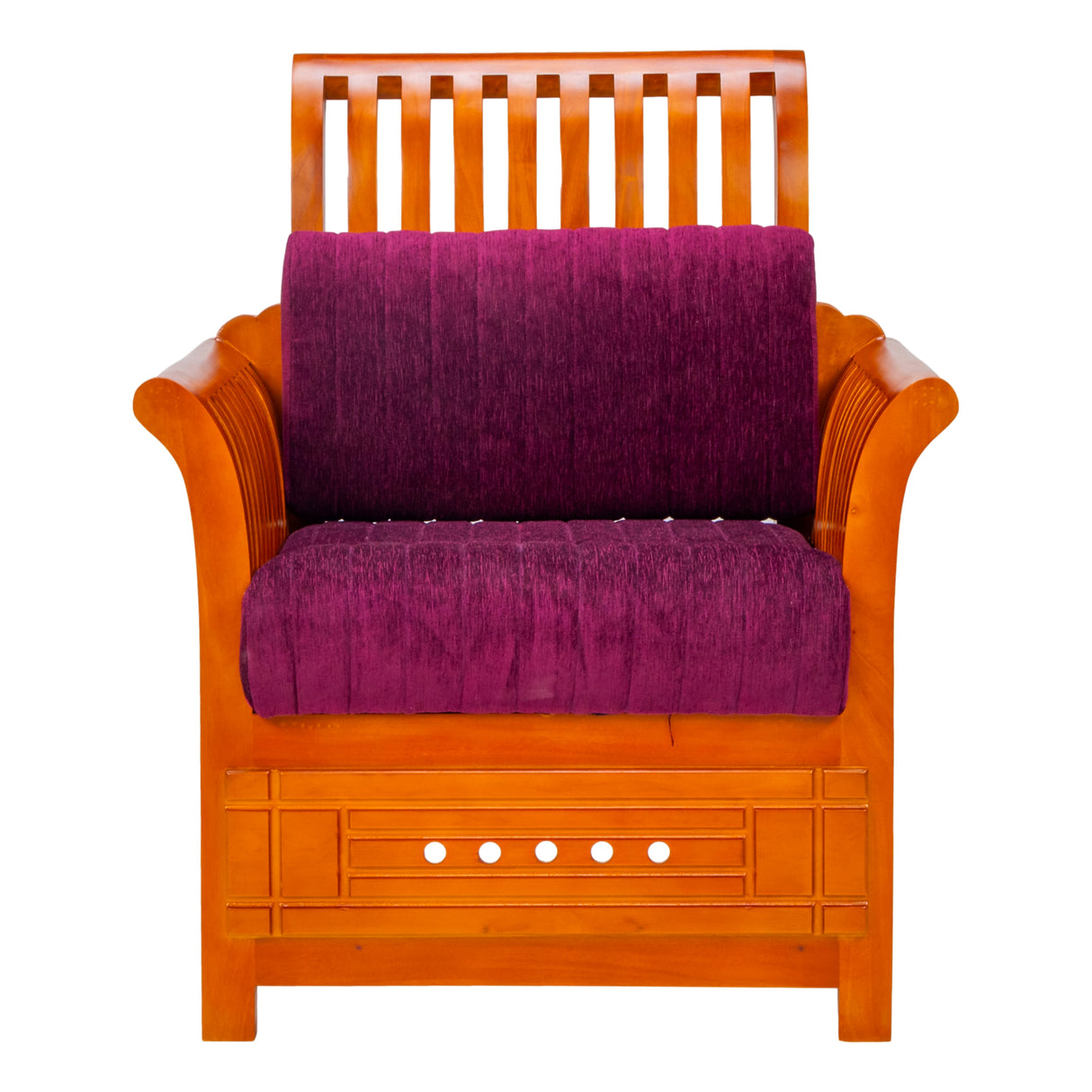 Orlando Pro Regal Sofa Set (3+1+1 Seater) - Teak Finish