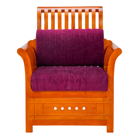 Orlando Pro Regal Sofa Set (3+1+1 Seater) - Teak Finish