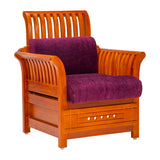 Orlando Pro Regal Wooden Sofa 1 Seater - Teak Finish