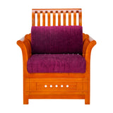 Orlando Pro Regal Wooden Sofa 1 Seater - Teak Finish