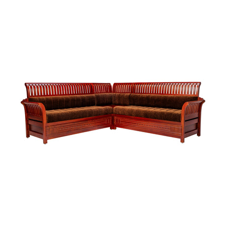 Orlando Regal Wooden Sofa - Corner Set - Honey Finish_1