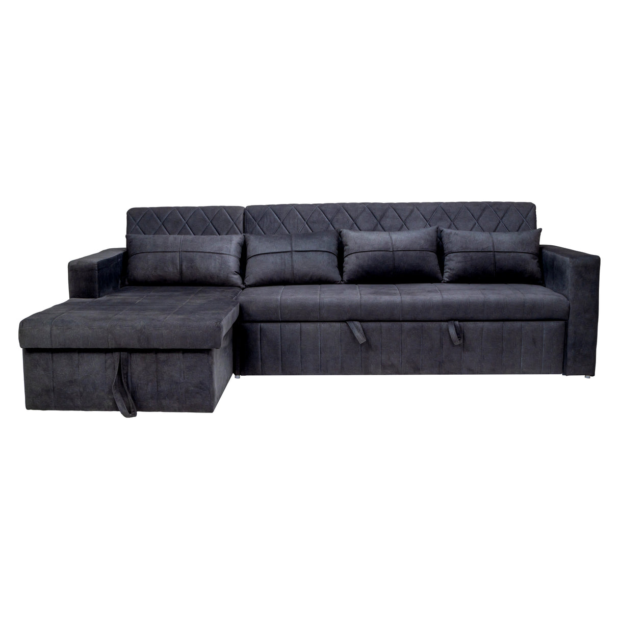 Oslo Pro Modern Fabric Sofa Cum Bed - Dark Grey