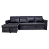 Oslo Pro Modern Fabric Sofa Cum Bed - Dark Grey