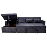Oslo Pro Modern Fabric Sofa Cum Bed - Dark Grey