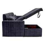 Oslo Pro Modern Fabric Sofa Cum Bed - Dark Grey