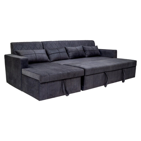 Oslo Modern Fabric Sofa Cum Bed - Dark Grey_1
