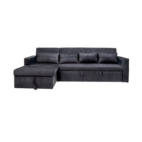 Oslo Modern Fabric Sofa Cum Bed - Dark Grey_2