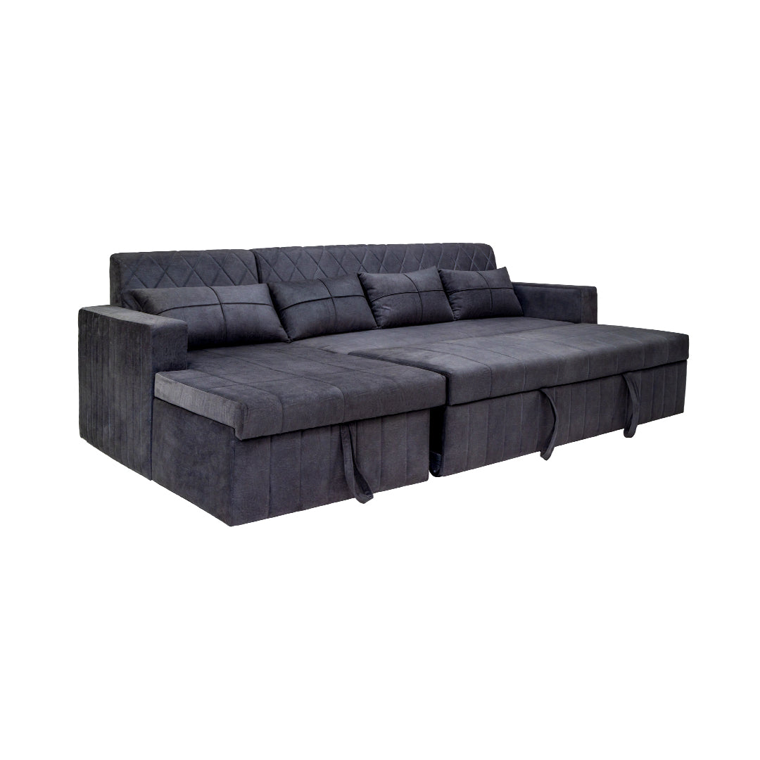 Oslo Modern Fabric Sofa Cum Bed - Dark Grey_4