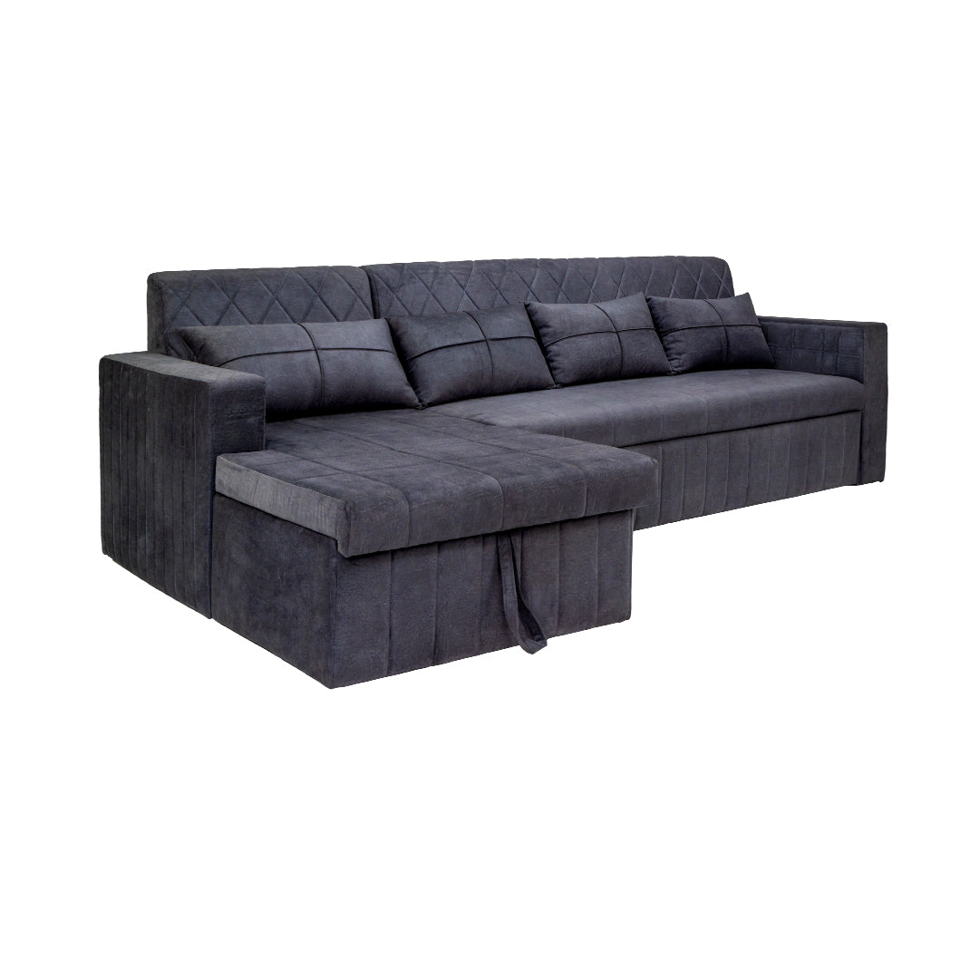 Oslo Modern Fabric Sofa Cum Bed - Dark Grey_6