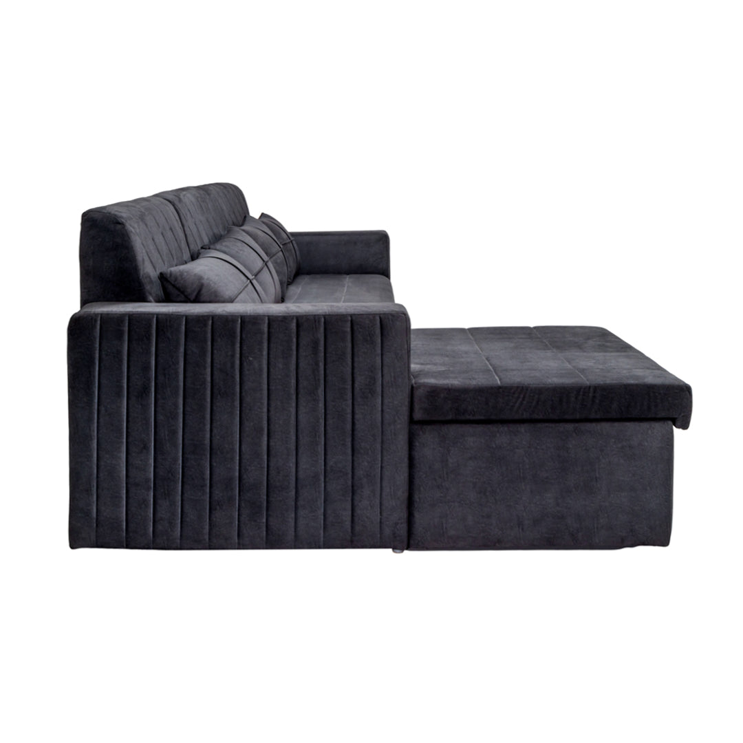 Oslo Modern Fabric Sofa Cum Bed - Dark Grey_8