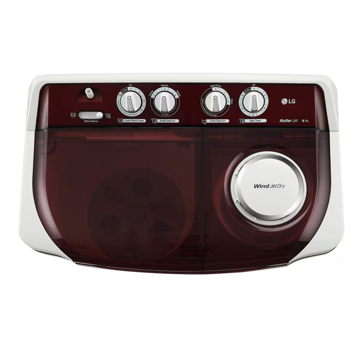 LG P8035SRAZA Semi-Automatic Washing Machine 8 Kg - Burgundy