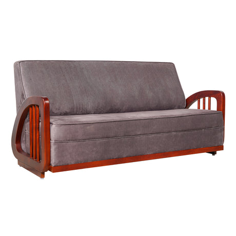 Peru Wooden Sofa 3 Seater - Teak Finish