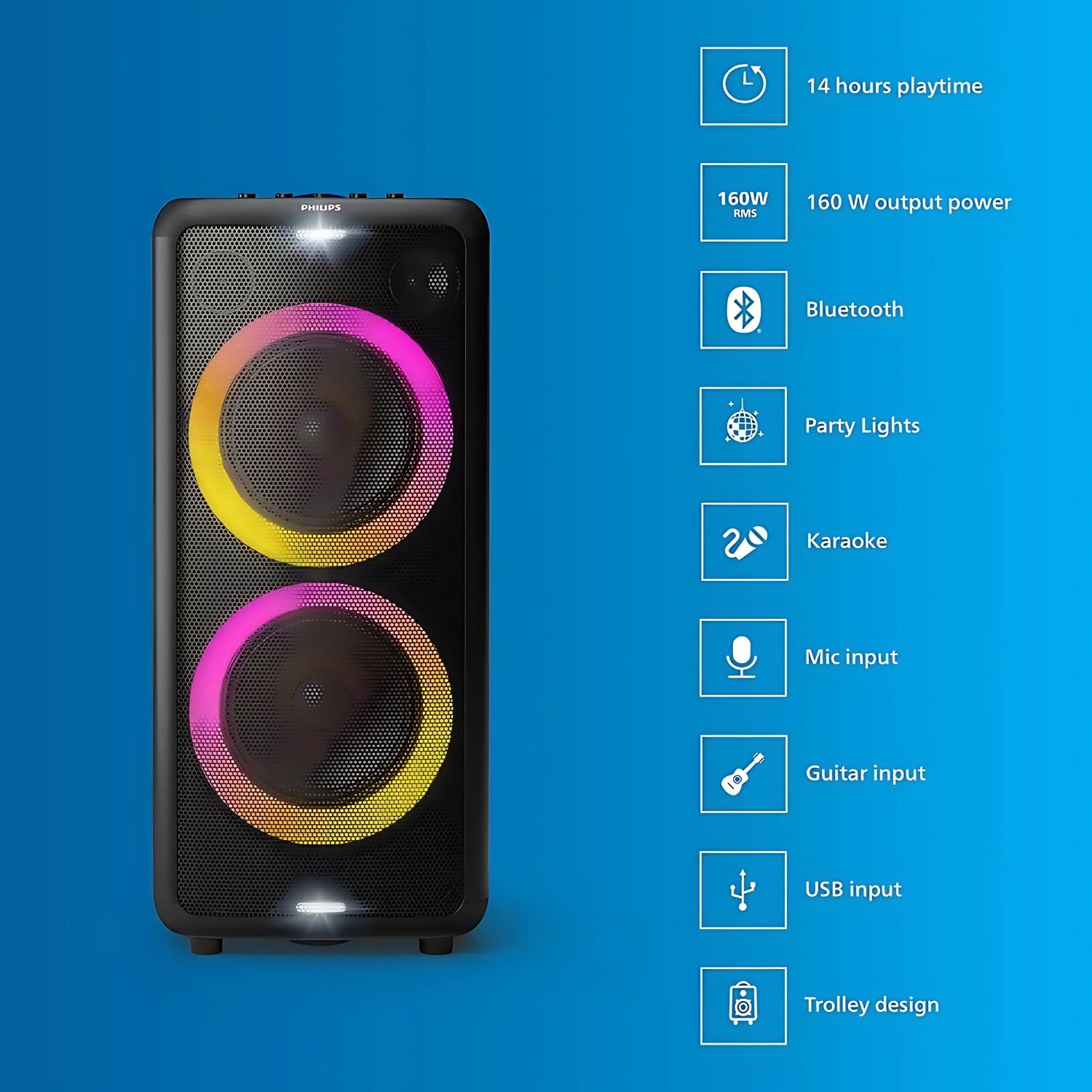 PHILIPS TAX5206 94 Party Speaker 160W - Black_8