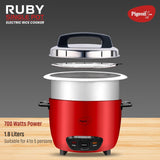 Pigeon Electric Rice Cooker ERC RUBY DX 1.8 L- Red