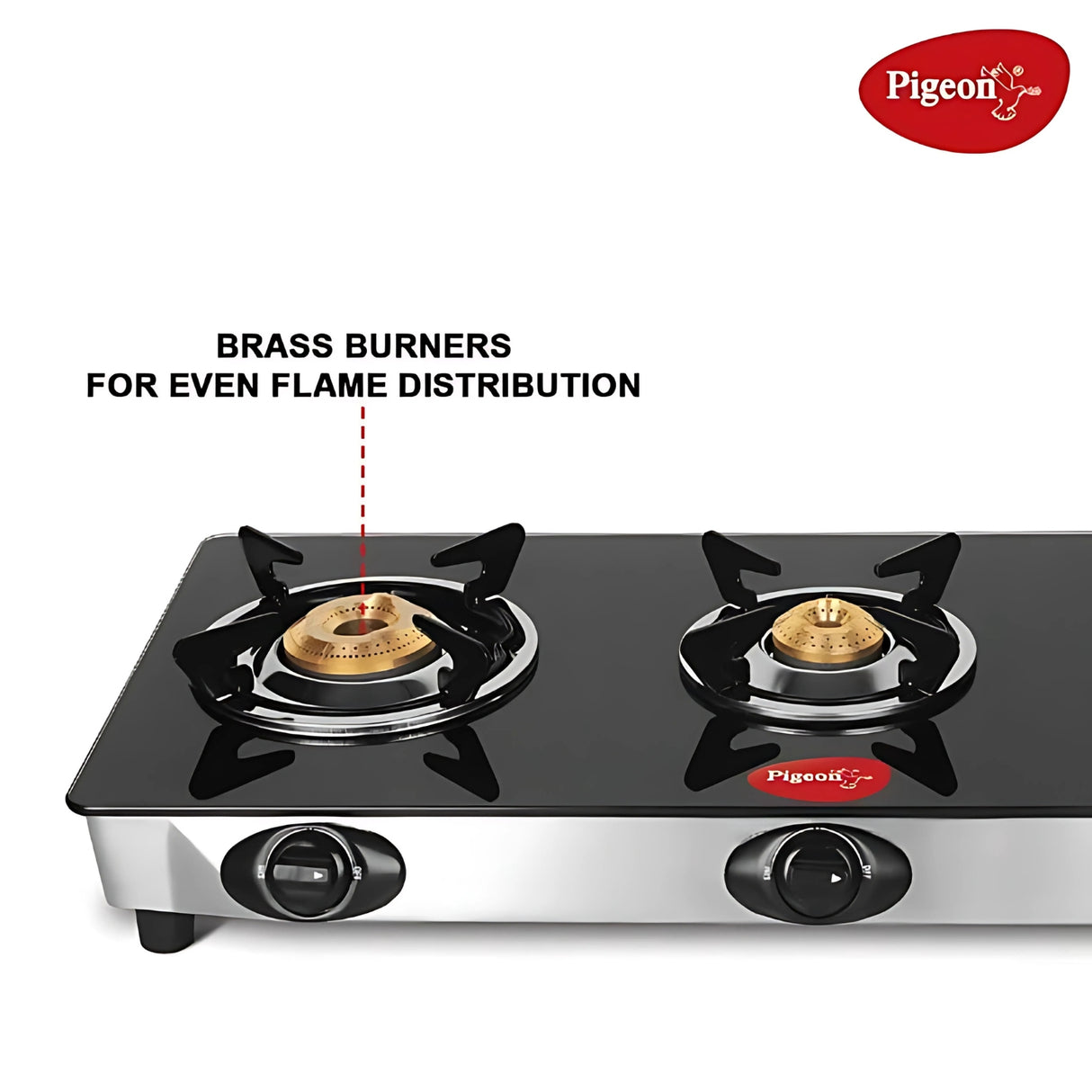 Pigeon 16474 Ayush Premium Glass Top 3 Burner Gas Stove – Black