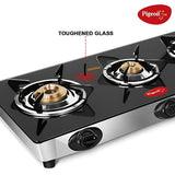 Pigeon 16474 Ayush Premium Glass Top 3 Burner Gas Stove – Black