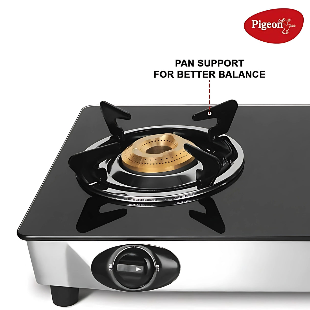 Pigeon 16474 Ayush Premium Glass Top 3 Burner Gas Stove – Black
