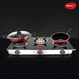 Pigeon 16474 Ayush Premium Glass Top 3 Burner Gas Stove – Black