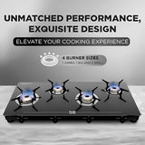 PREETHI GTS418 LUXE MAX 4Burner Gas Stove 4 Burner - Black