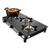 Preethi GTS 40 Sparkle Power Duo 3 Burner Gas Stove - Black