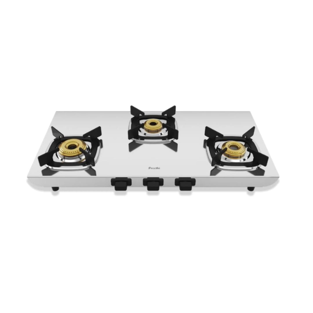 PREETHI GLAMSTEEL 3B Gas Stove SSGS427- Front View