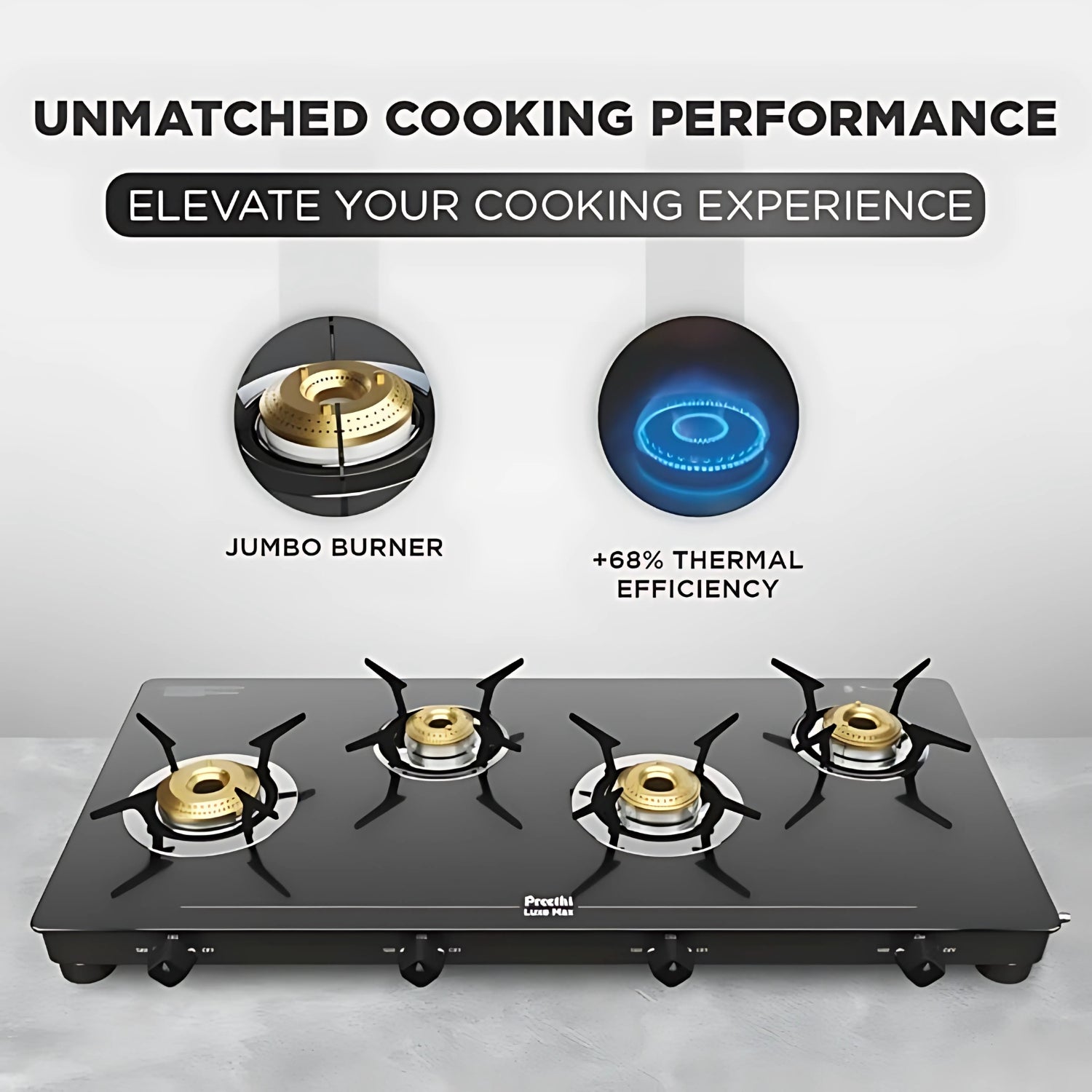PREETHI GTS418 LUXE MAX 4Burner Gas Stove 4 Burner - Black_3