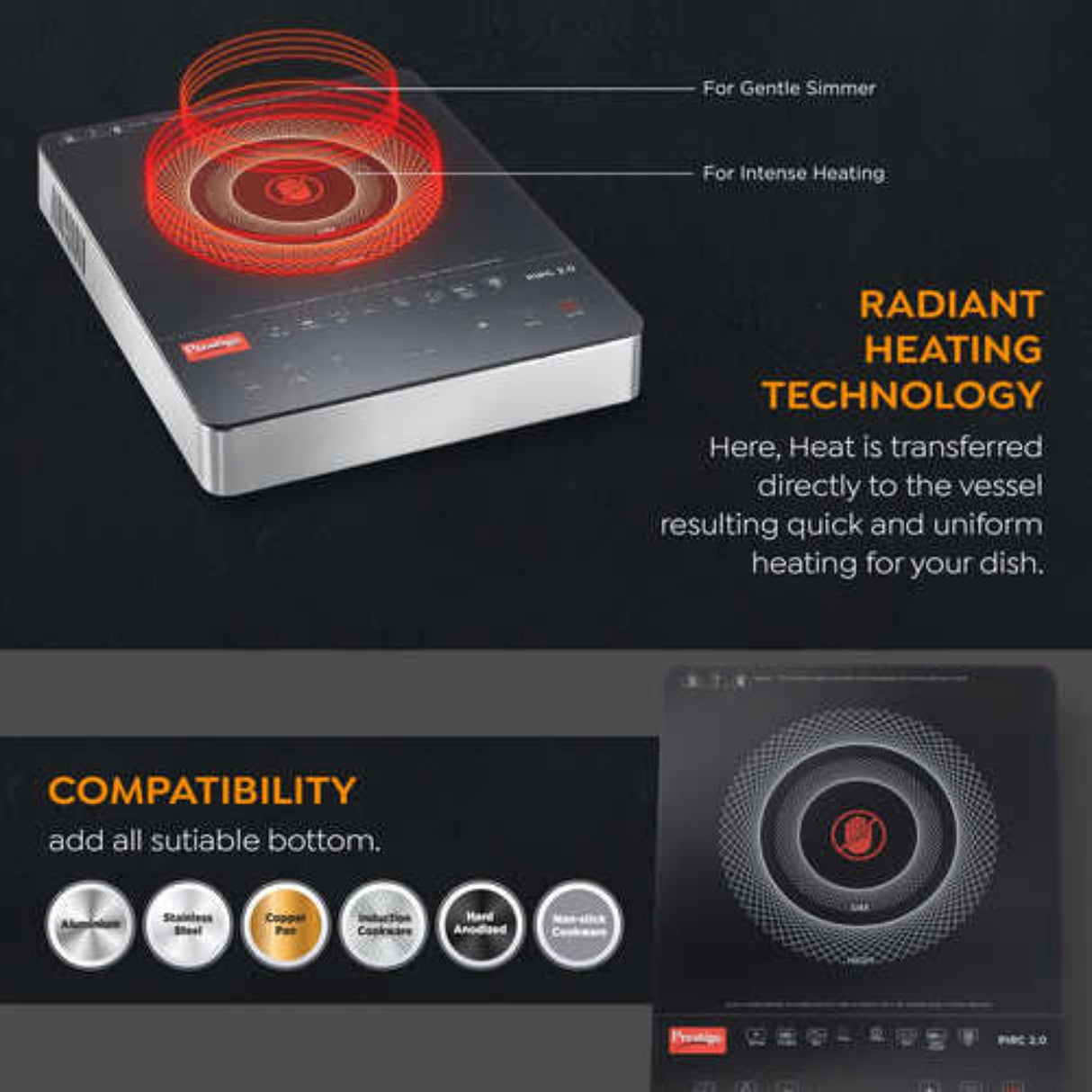 Prestige Infrared Induction 2000 Watts - Black