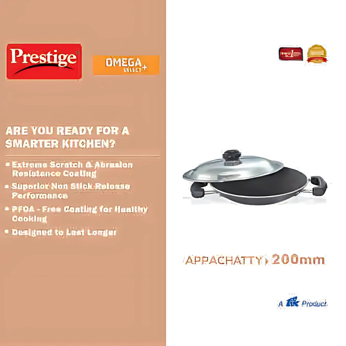 Prestige Omega Select Plus Deep Appachatty 200 mm - Black