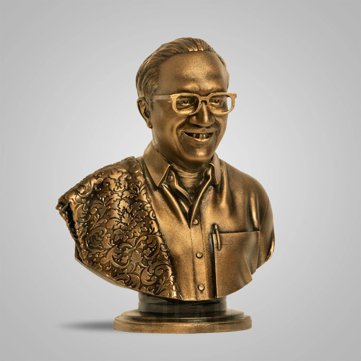 Perasiriyar Anbazhagan Bust  8 In Sculpture - Antique Bronze