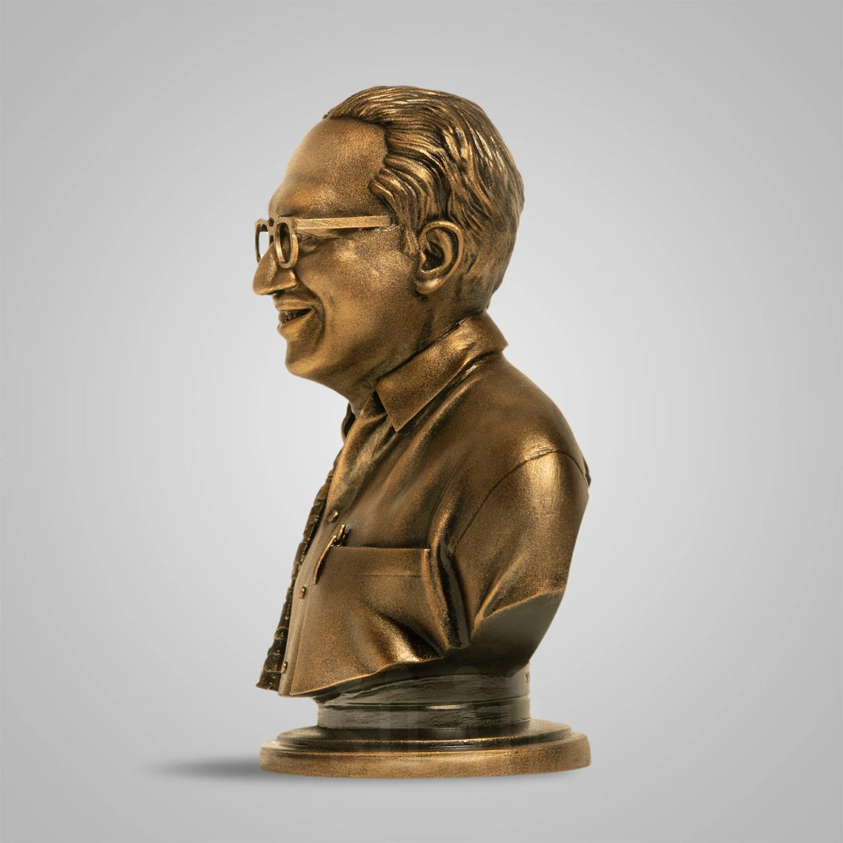 Perasiriyar Anbazhagan Bust  8 In Sculpture - Antique Bronze