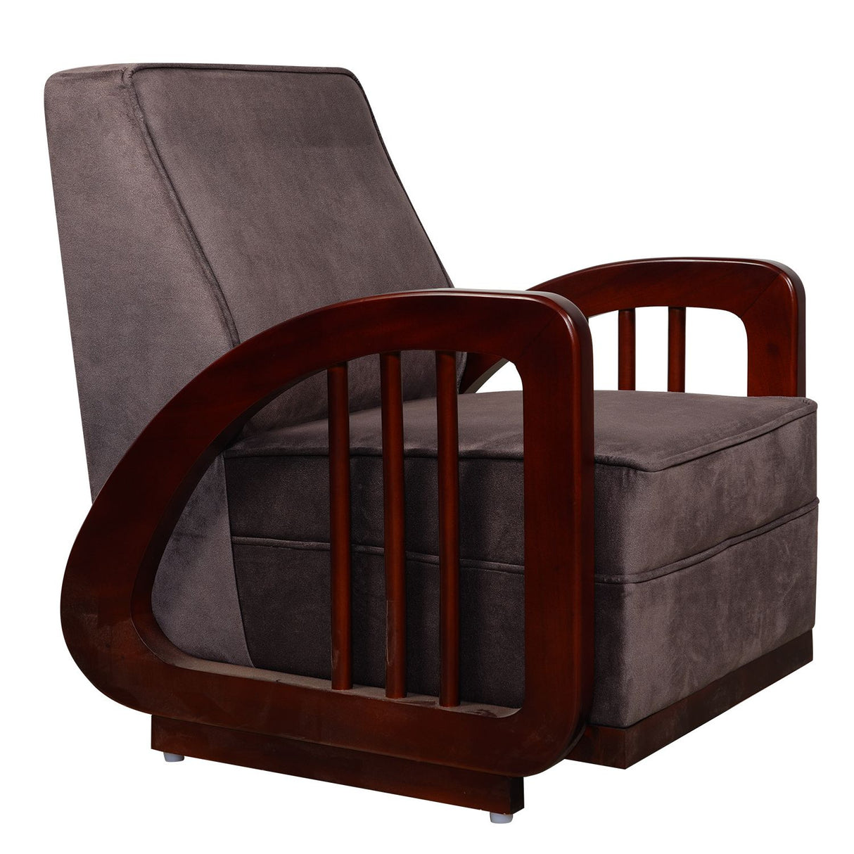 Peru Wooden Sofa 1 Seater - Teak Finish
