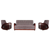 Peru Wooden Sofa Set (3+1+1-Seater) - Teak Finish