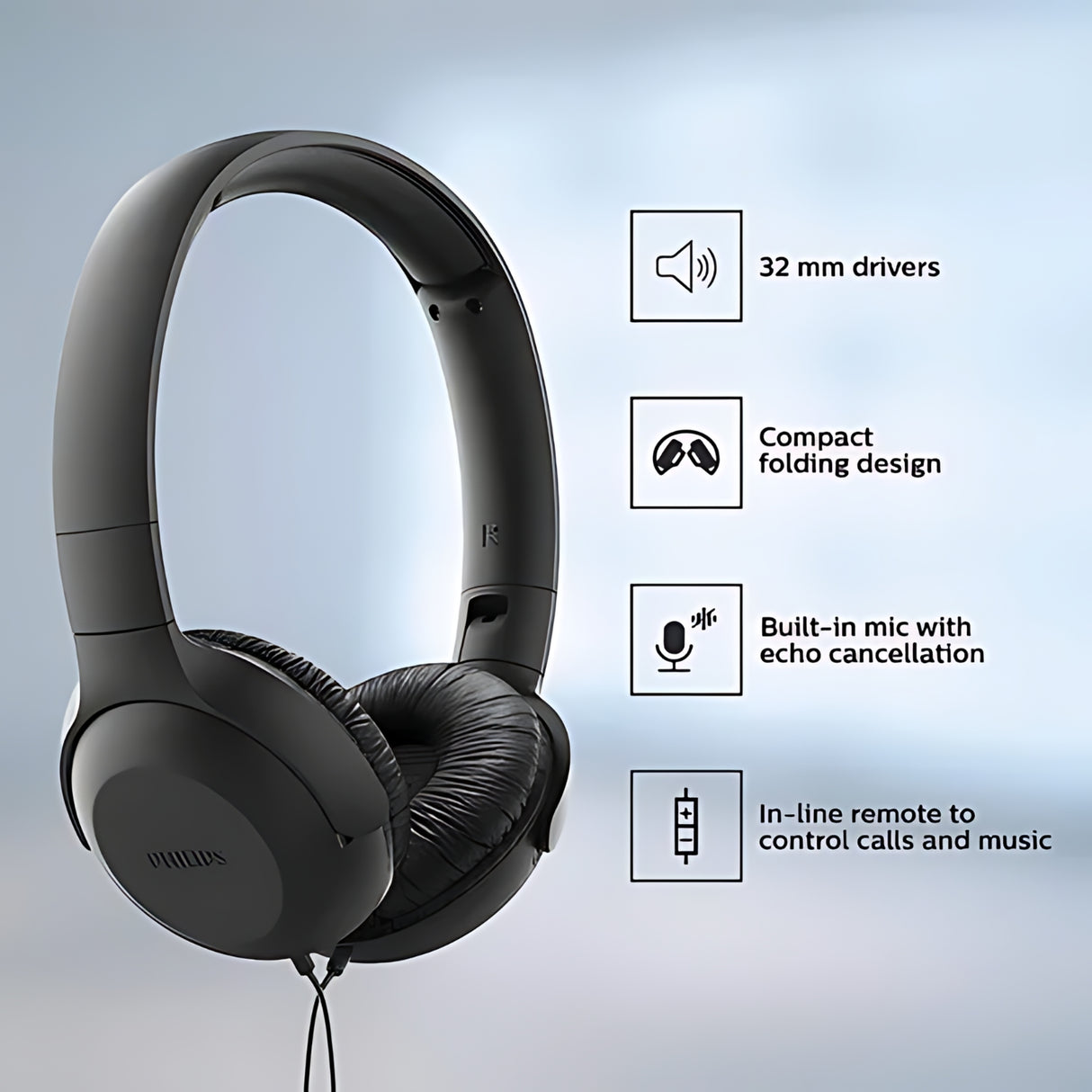 Philips TAUH201BK Wired Headphone - Black