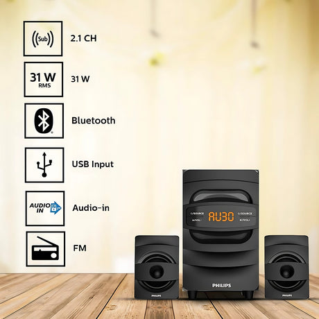 Philips MMS2625B 94 2.1 Channel Speaker 31W - Black_2