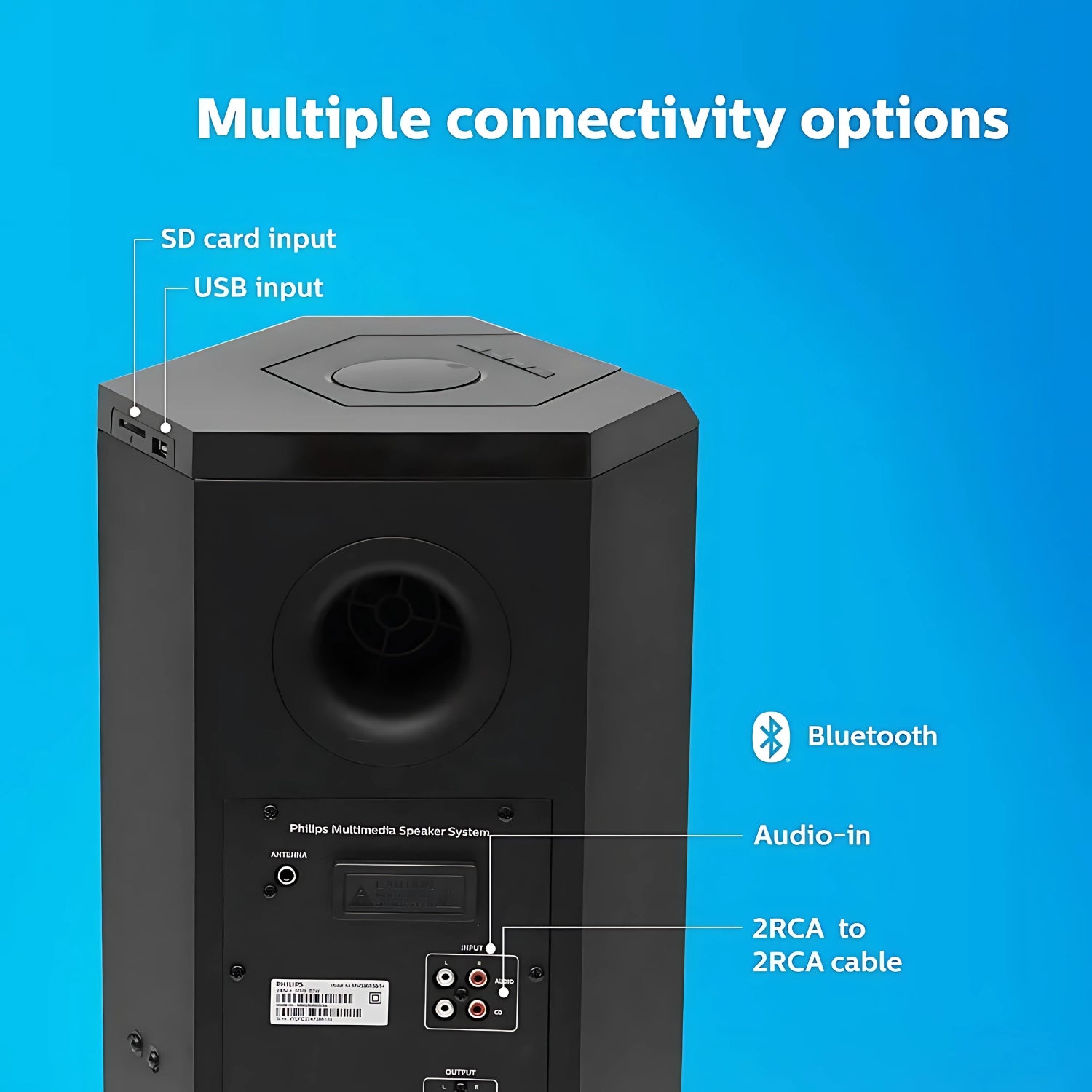 Philips MMS8085B 94 2.1 Channel Multimedia Speaker 80W - Black_7