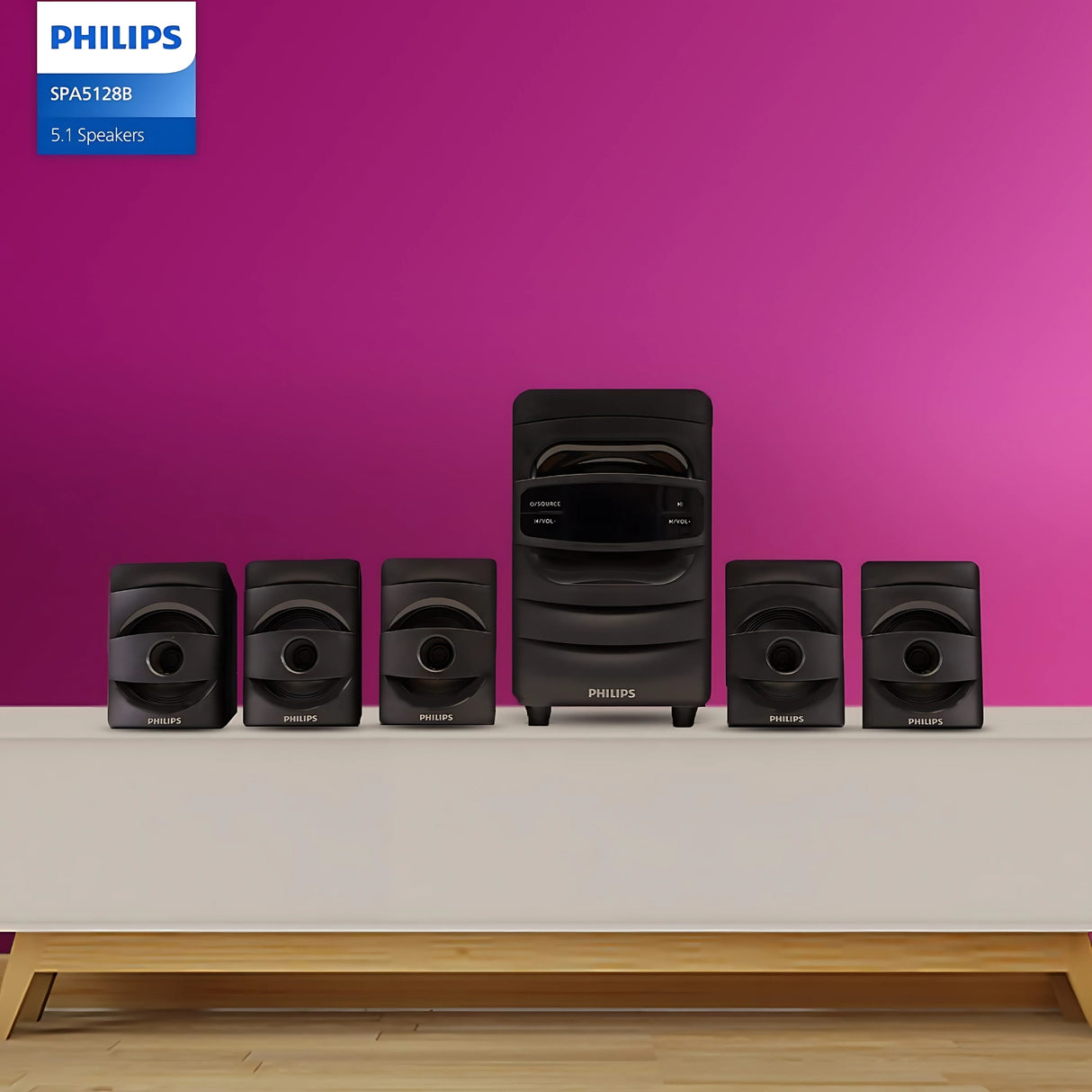 Philips SPA5128B 94 5.1 Channel Speaker 40W - Black_2