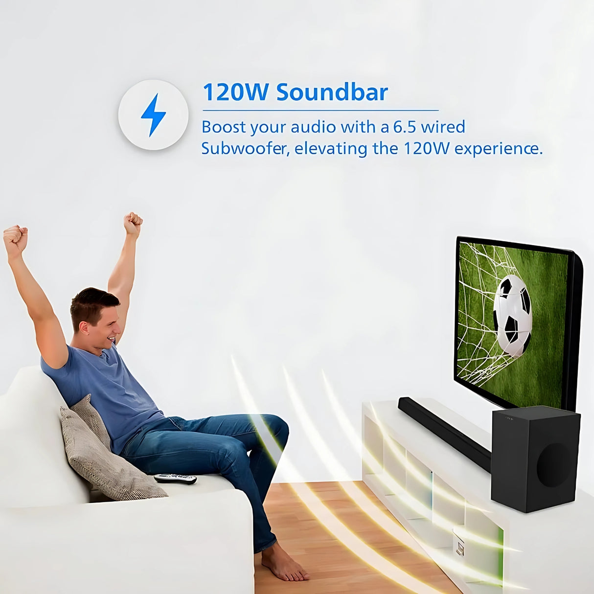 Philips TAB4218 94 2.1 Soundbar - 120W - Black_7