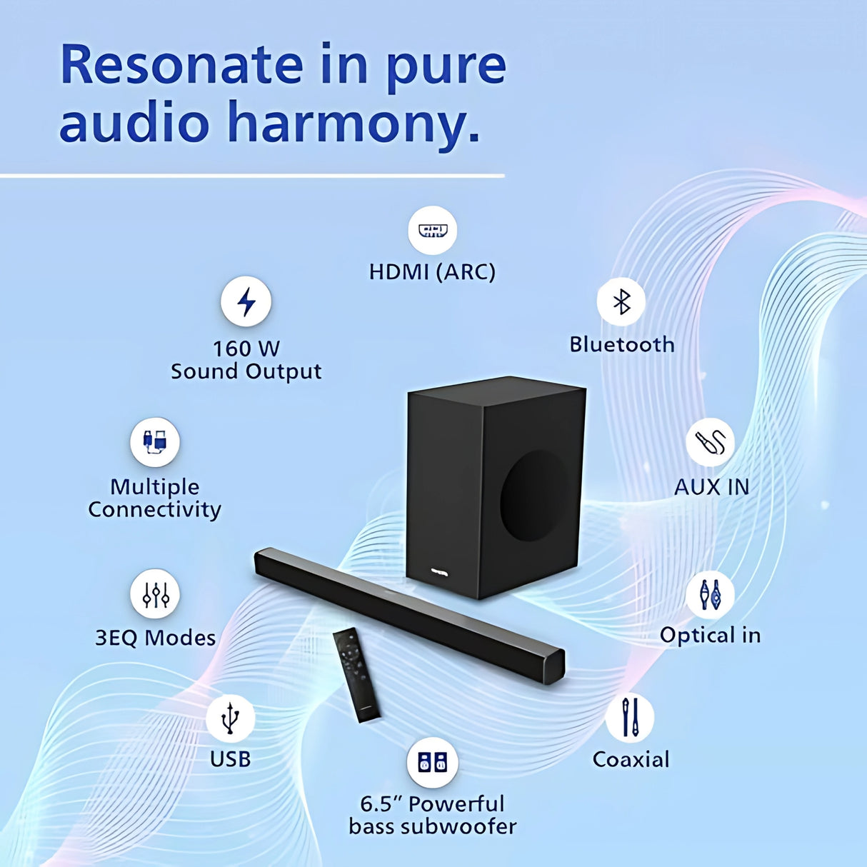 Philips TAB4228 94 2.1 Soundbar 160W - Black_6