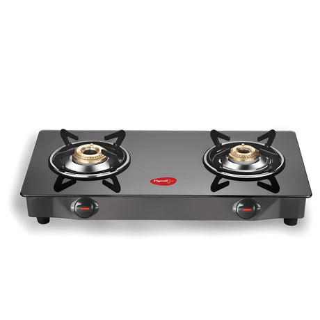 Pigeon 14892 Glass Top 2 Burner Ayush Gas Stove – Black_1