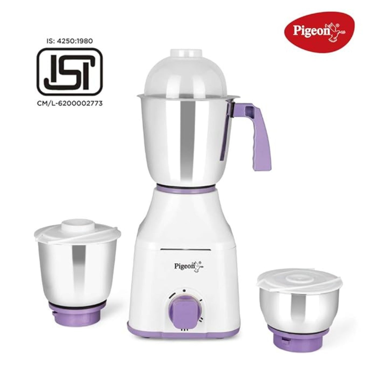 Pigeon 16085 Excella 550W Mixer Grinder with 3 Jars – White_4