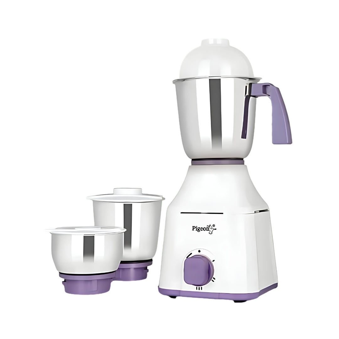 Pigeon 16085 Excella 550W Mixer Grinder with 3 Jars – White_Front View
