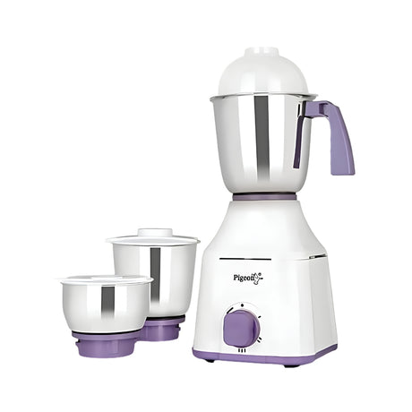Pigeon 16085 Excella 550W Mixer Grinder with 3 Jars – White_Front View