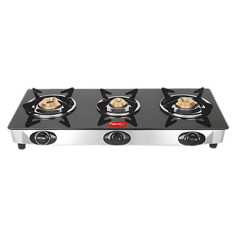 Pigeon 16474 Ayush Premium Glass Top 3 Burner Gas Stove – Black_1