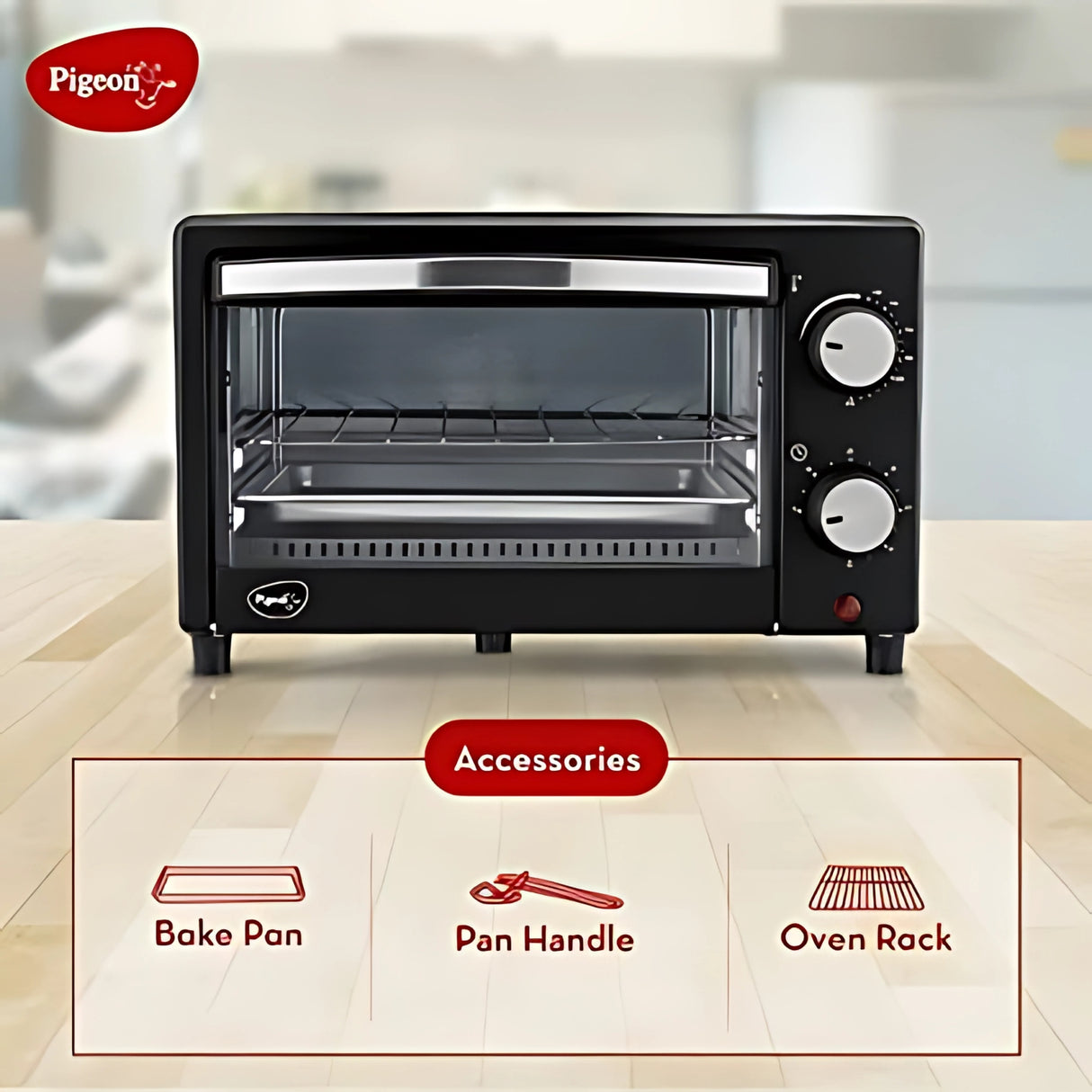 Pigeon 12381 Oven Toaster Grill OTG Compact Electric Baking and Toasting Oven - Black