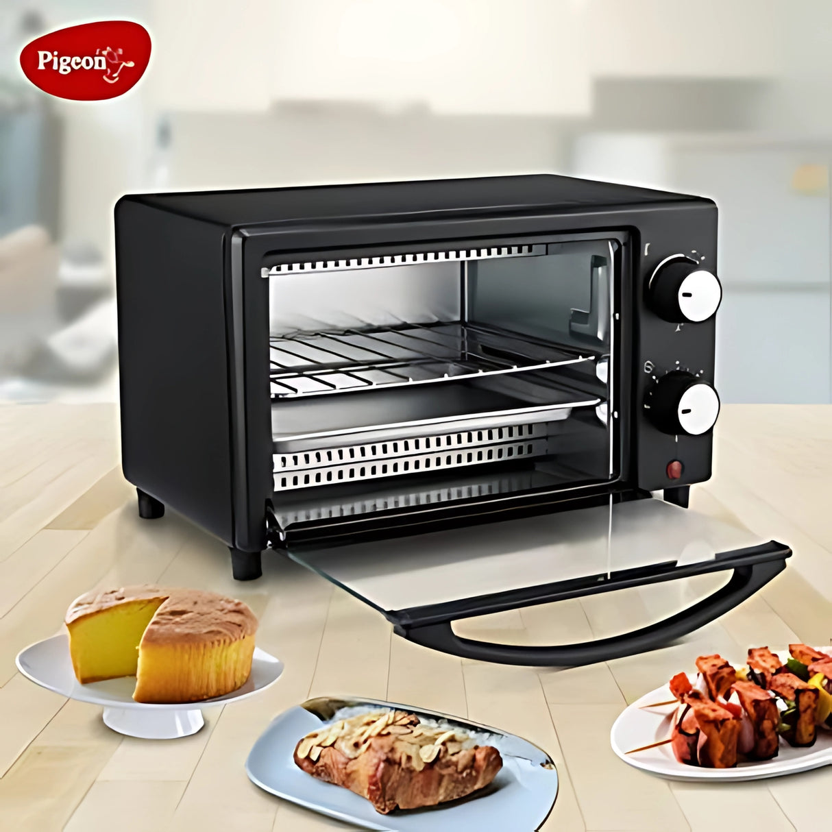 Pigeon 12381 Oven Toaster Grill OTG Compact Electric Baking and Toasting Oven - Black