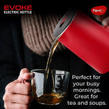 Pigeon Evoke 1500 W  360° Cordless Base 1.8 L Stainless Steel Electric Kettle – Red