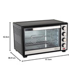 Pigeon Oven Toaster 40L (Model 15593), Rotisserie feature, sleek black design – perfect for grilling, baking & toasting.
