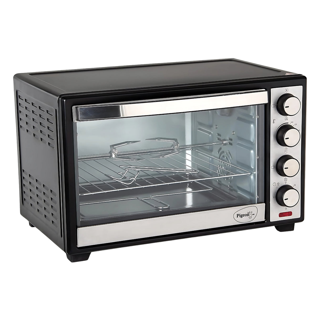 Pigeon Oven Toaster 40L (Model 15593), Rotisserie feature, sleek black design – perfect for grilling, baking & toasting.