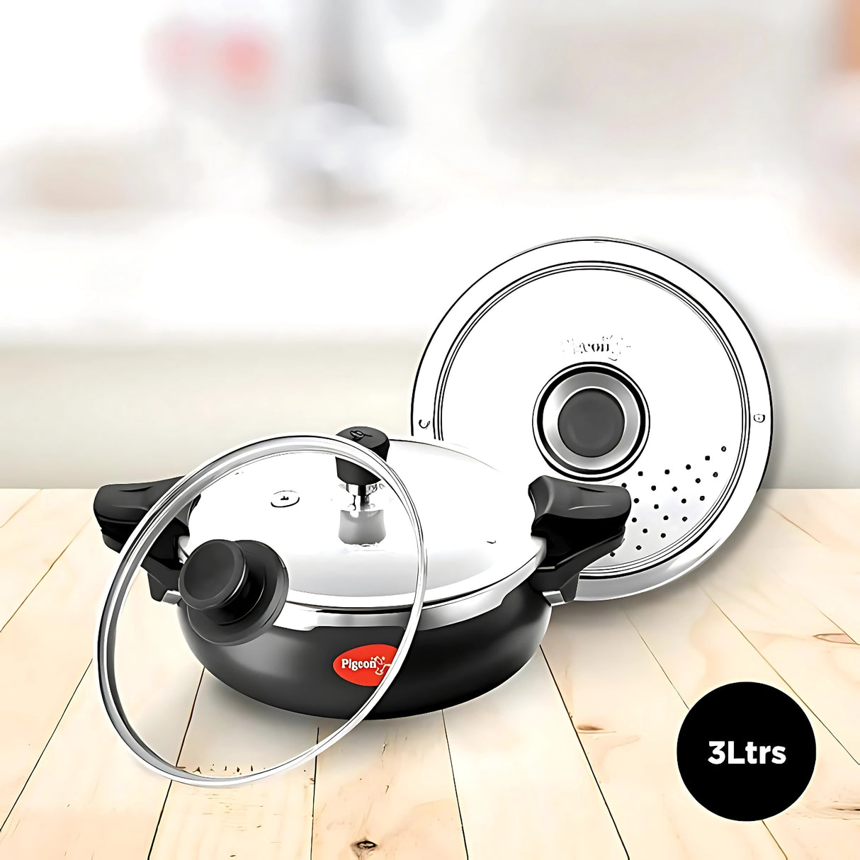 Pigeon Super Hard Anodized Pressure Cooker 3L - Black