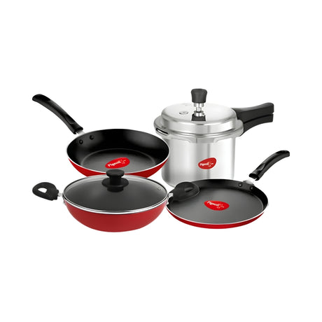 Pigeon Celebration Pressure Cooker and Non Stick Cookware Gift Set – 5 Piece_Front View